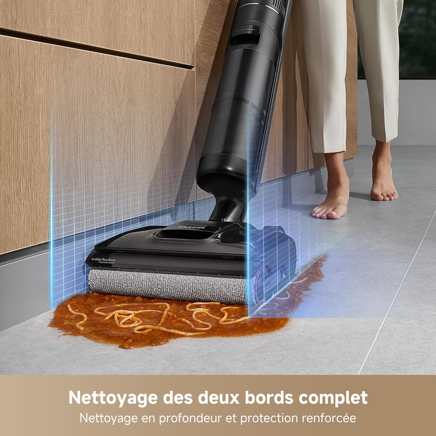 DREAME H12 Pro Ultra Aspirateur Eau et poussière, Lavage 60 °C, Séchage 30 Min, Nettoyage Auto Double Rotation avec Racleur Résistant, Aspiration 16 kPa, Brosse 2 Bords, Détection Intelligents