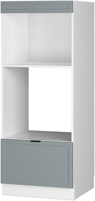 Vicco Meuble pour Four Fame-Line, Blanc Haute Brillance/Blanc, 60 cm avec étagères Ouvertes