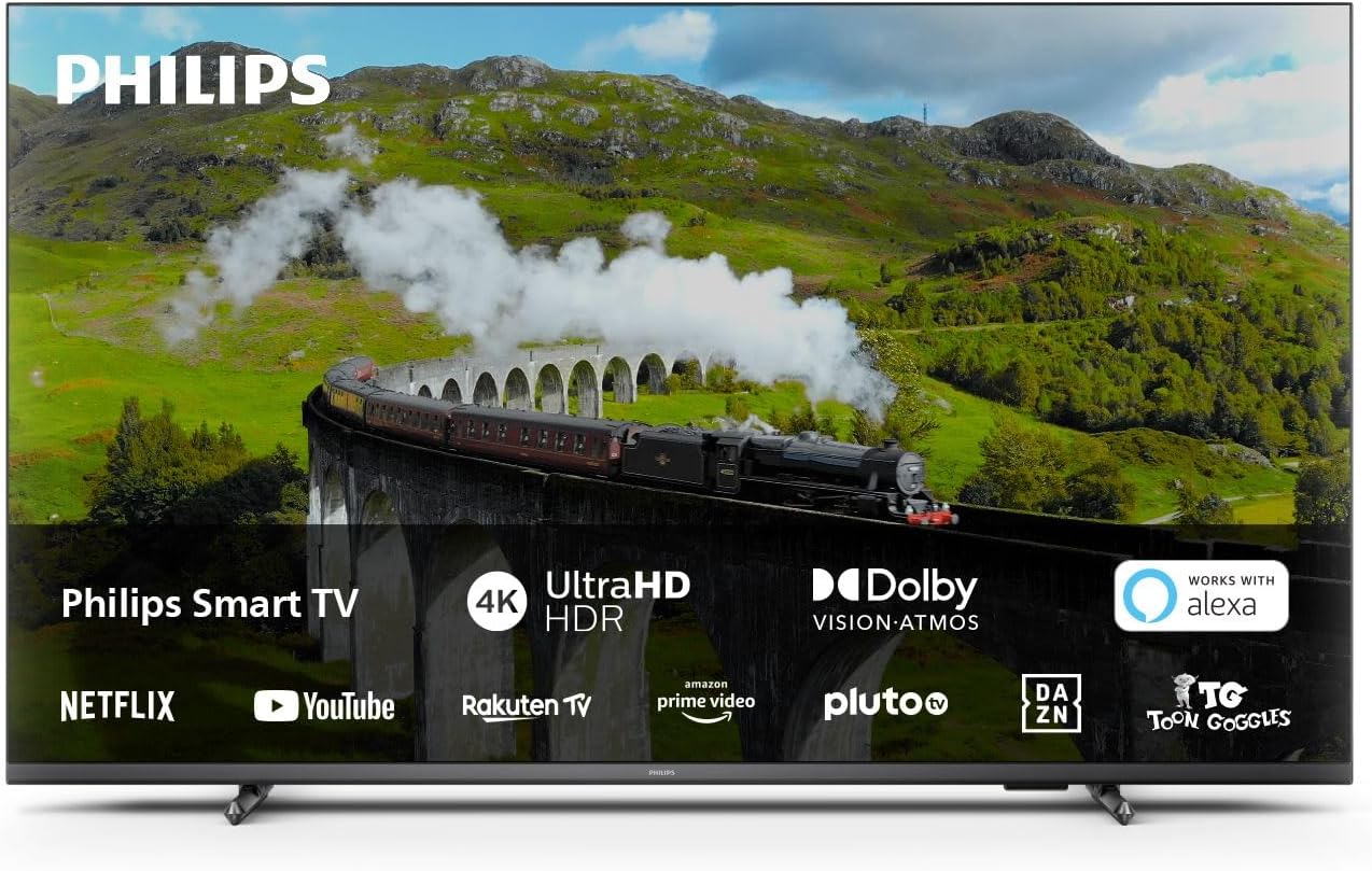 Philips 50PUS7609 Smart TV LED 4K - Écran 50 Pouces avec Plate-Forme Pixel Precise Ultra HD Titan OS et Son Dolby Atmos, Fonctionne avec Alexa et l’Assistant Vocal Google - Gris Anthracite
