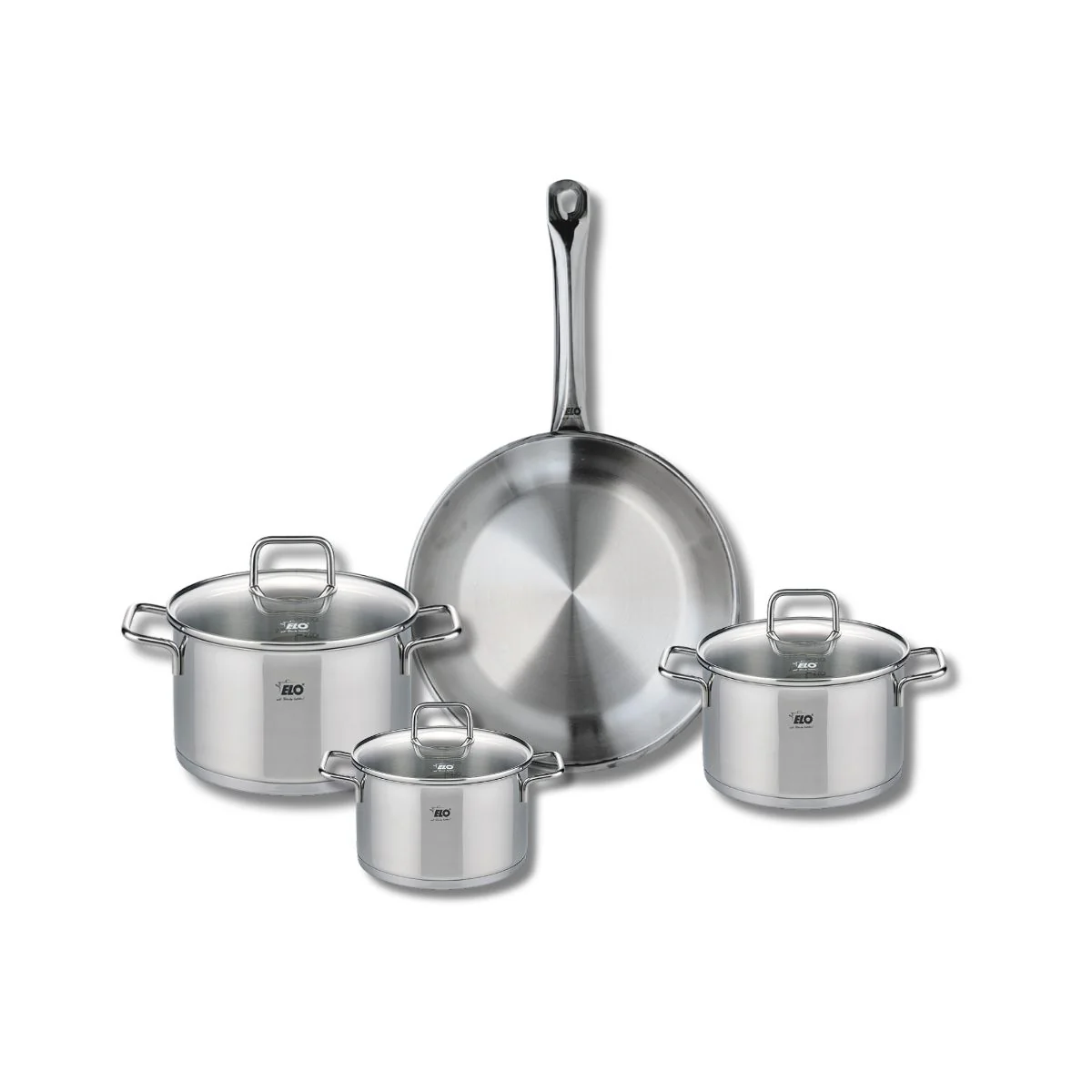 Ensemble de 1 Poêle de cuisson 28 cm et 3 faitouts 14, 16 et 20 cm Elo Profi Citrin Elo