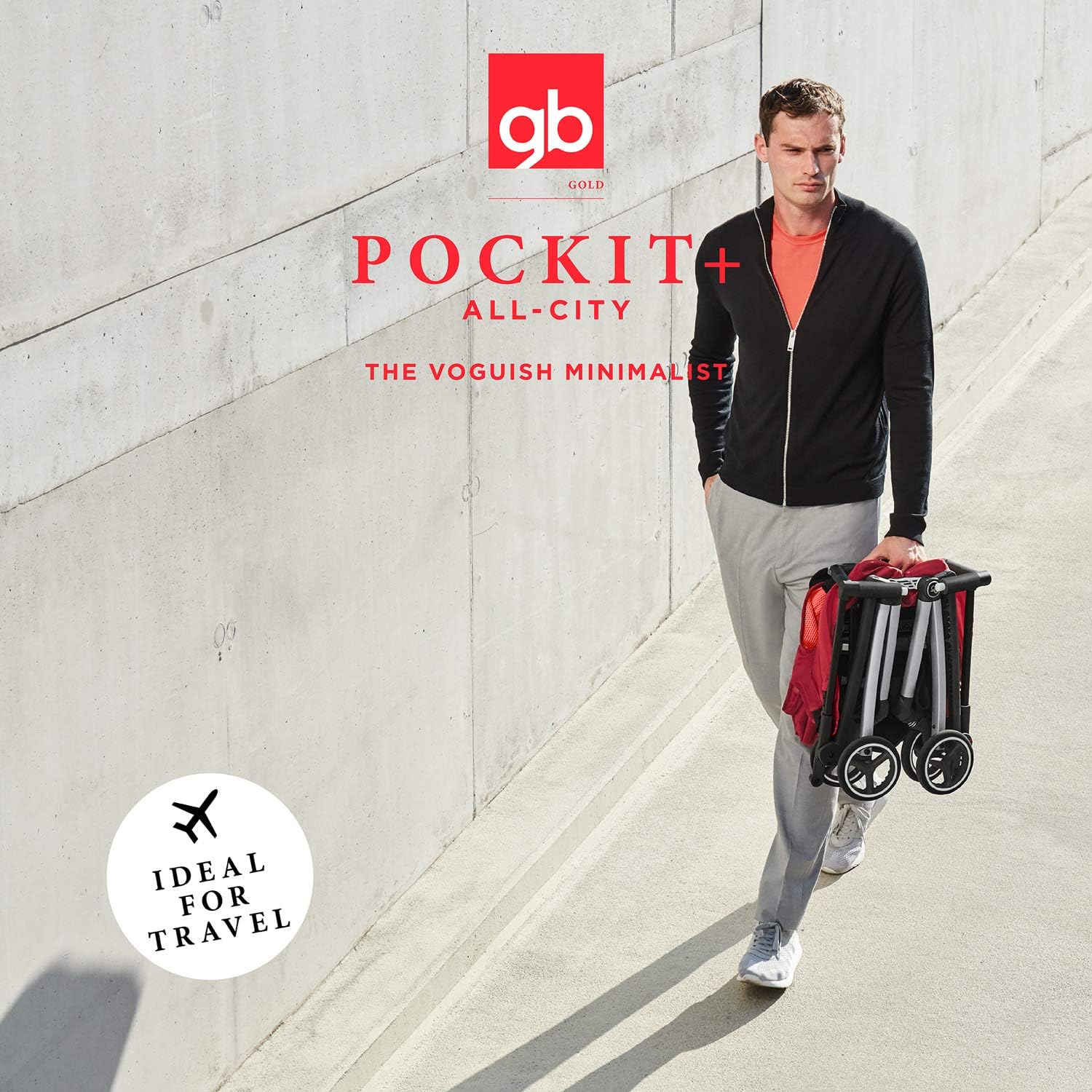 gb Gold Poussette Pockit+ All Terrain, Ultra-compacte, De 6 mois jusqu'à 22 kg (4 ans env.), Velvet Black