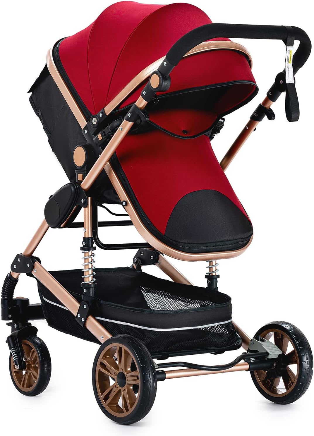 NADDLILY Poussette 3 en 1, Poussette Bebe avec Conception Portable Pliable en Un Clic, Pousette 3 en 1 avec Poussée Réversible Bidirectionnelle, Poussette Canne avec Accessoires (V9 Black)