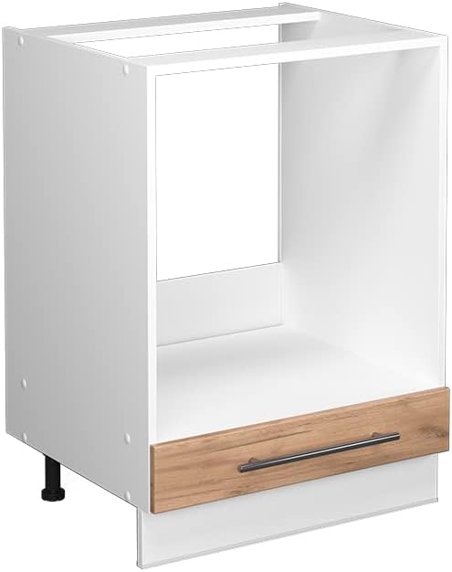 Vicco Meuble pour Four Fame-Line, Blanc Haute Brillance/Blanc, 60 cm avec étagères Ouvertes