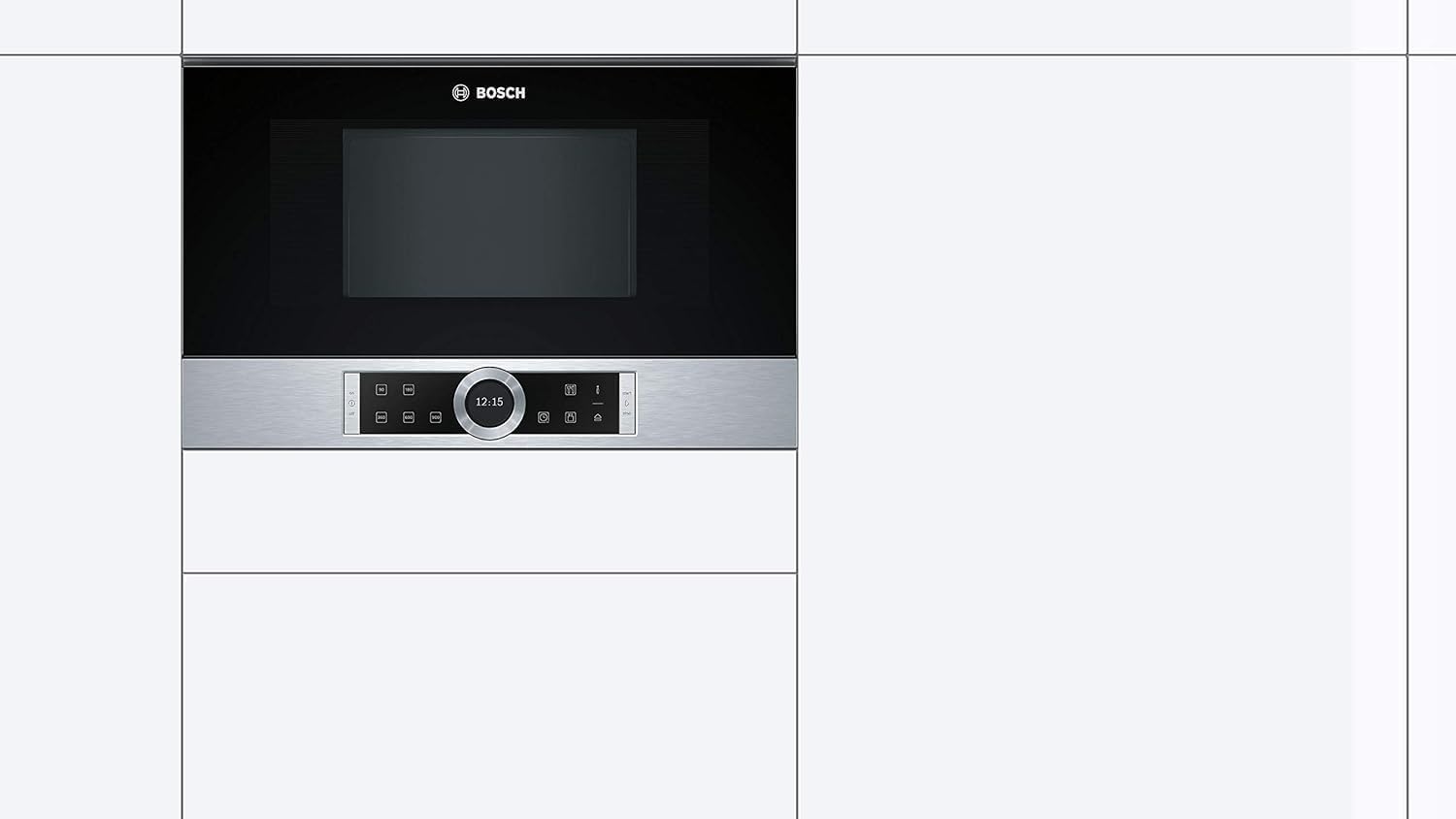Bosch BFL634GS1 - Série 8 - Micro-ondes intégrable - 60 x 38 cm - 21 litres - Inox