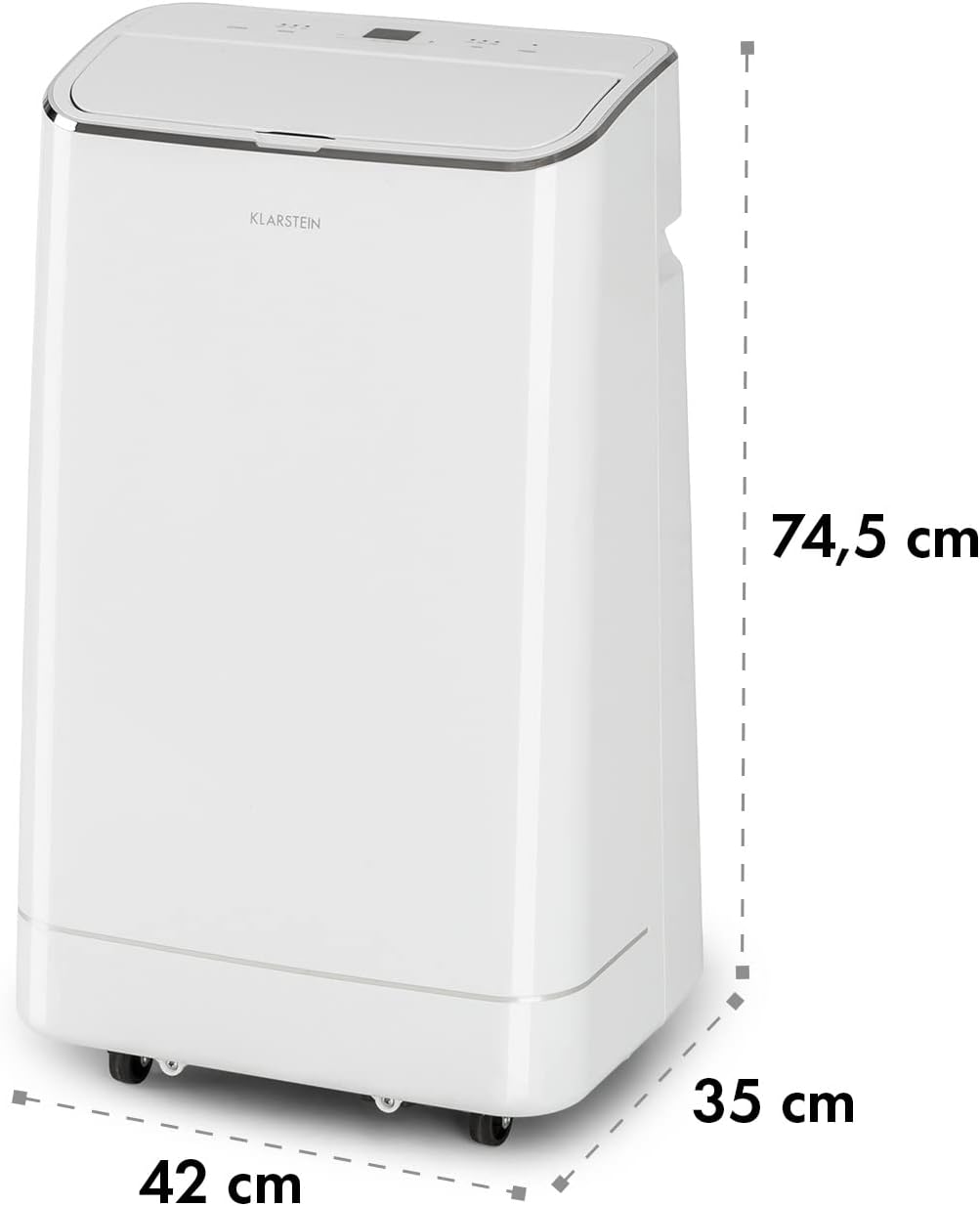 Klarstein Climatiseur Mobile Silencieux, Climatiseur 3 en 1, Mode Nuit, Déshumidificateur, Ventilateur, Mini Climatisation à Faible Conso, Evacuation, Clim Portable, Puissante, 12000 BTU, Climatiseurs