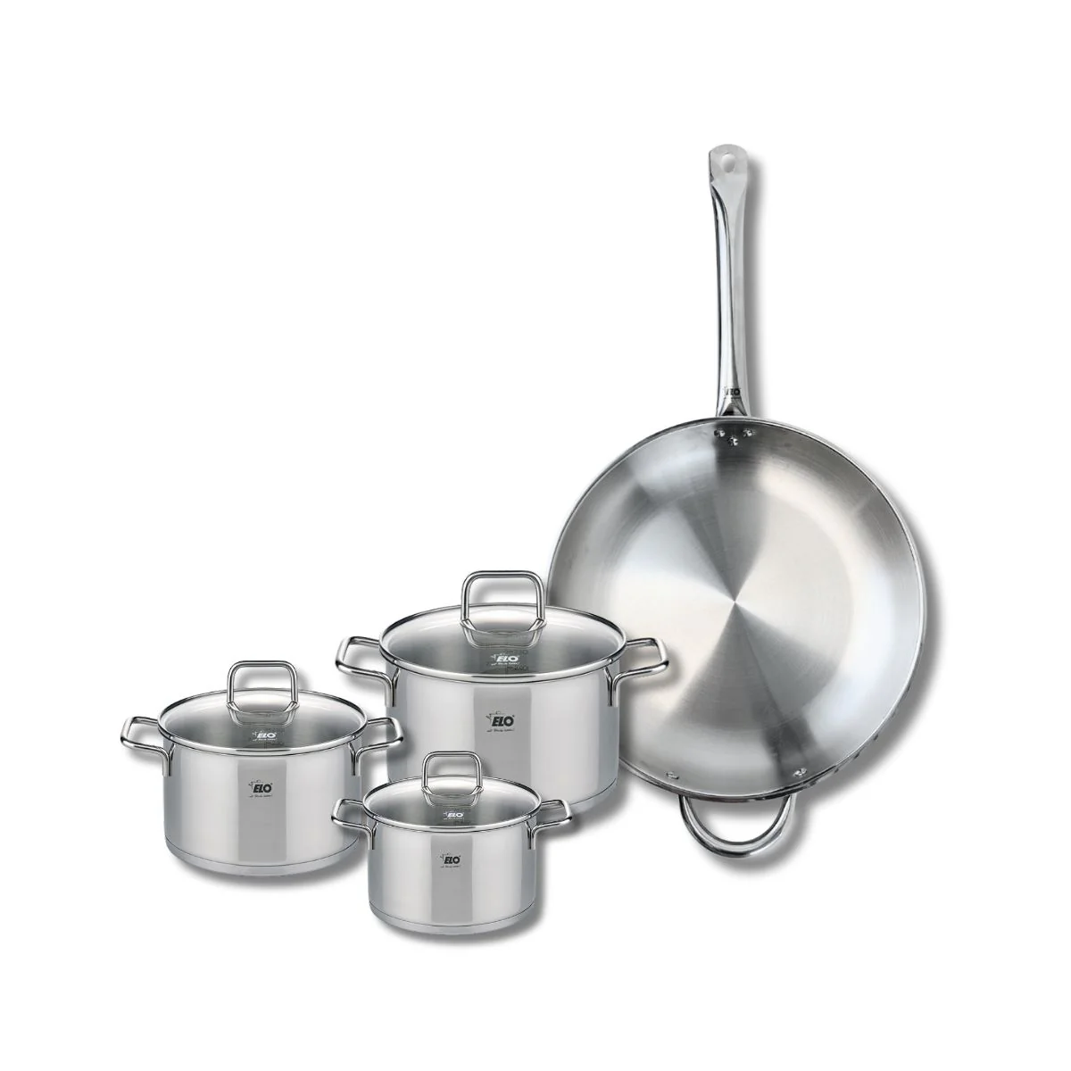 Set de 1 Poêle de cuisson 32 cm et 3 faitouts 14, 16 et 20 cm Elo Profi Citrin Elo