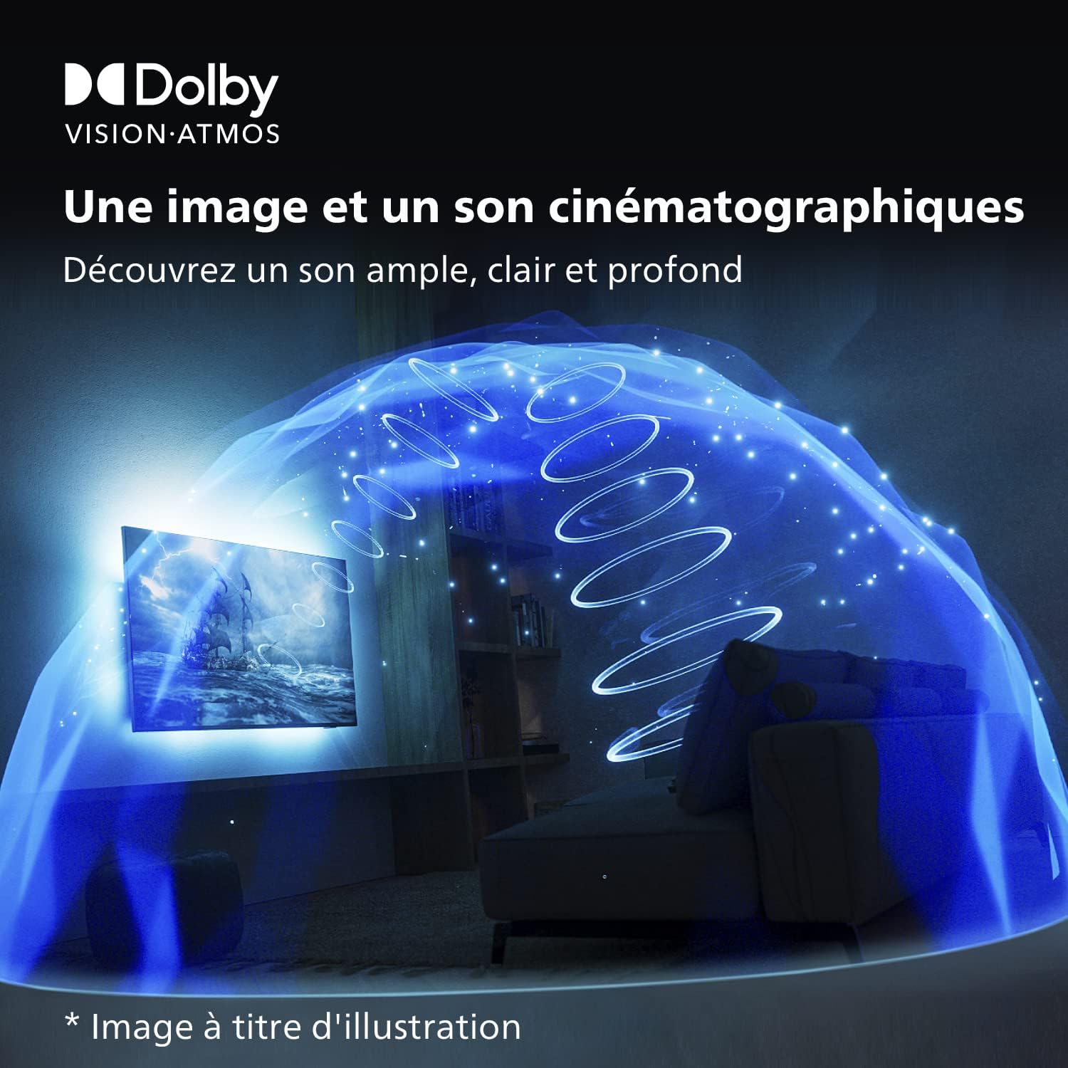 Philips 50PUS7609 Smart TV LED 4K - Écran 50 Pouces avec Plate-Forme Pixel Precise Ultra HD Titan OS et Son Dolby Atmos, Fonctionne avec Alexa et l’Assistant Vocal Google - Gris Anthracite