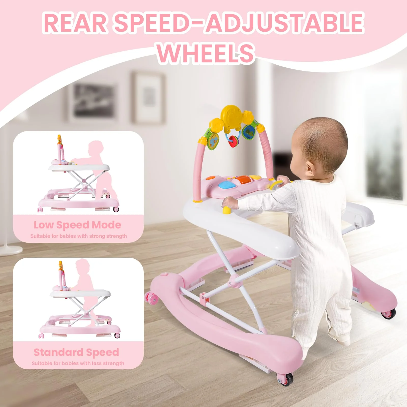 Boyro Baby 5-in-1 Baby Walkers for Boys Girls 6-12 Months