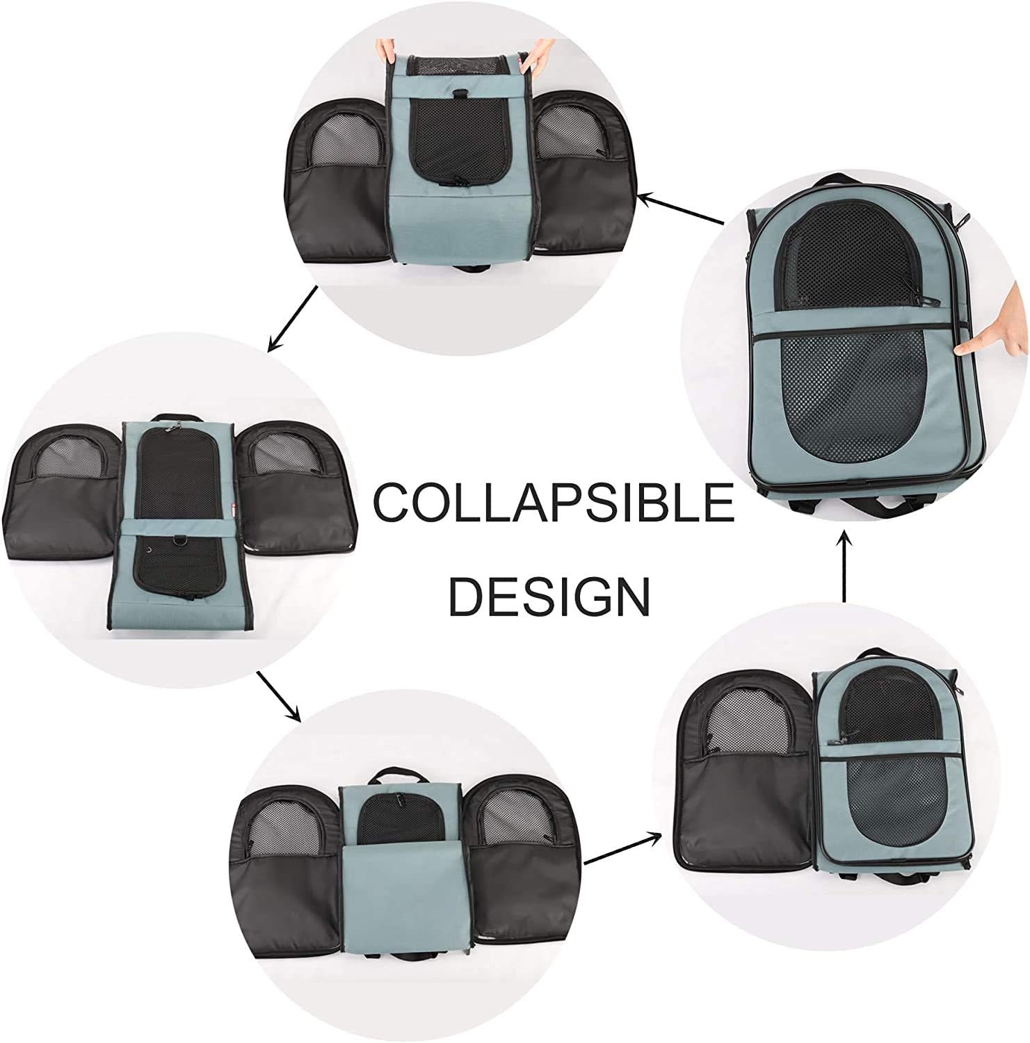 apollo walker Sac à dos pour animaux de compagnie, sac de transport pour chiens et chats de 2 à 12 kg, souple, vert armée