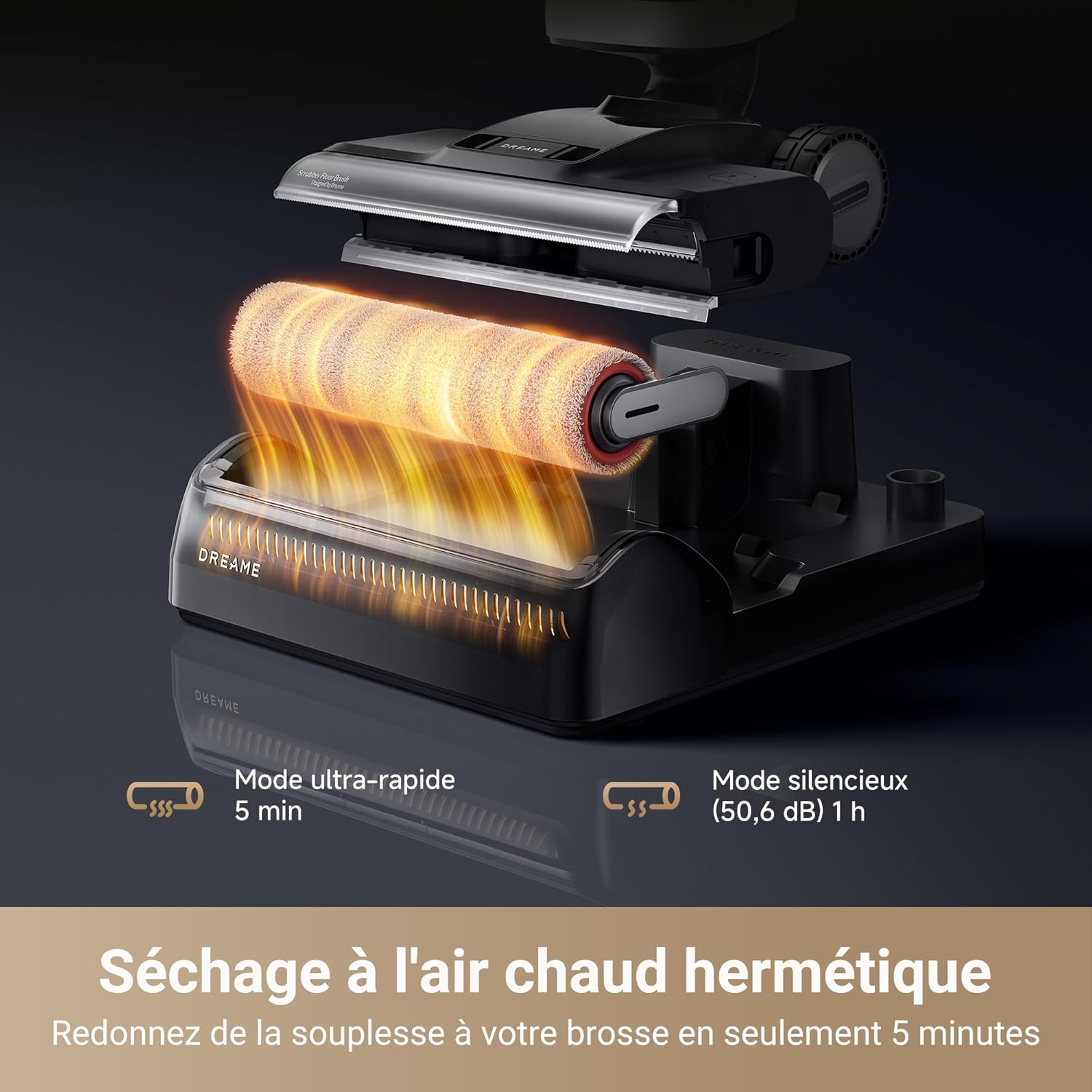 DREAME H14 Pro Aspirateur Laveur Sec Et Humide, Design Plat à 180°, Nettoyage de la Brosse à 60 °C, Séchage en 5min, Distribution Automatique de la Solution, Contrôle par Application, 18 kPa