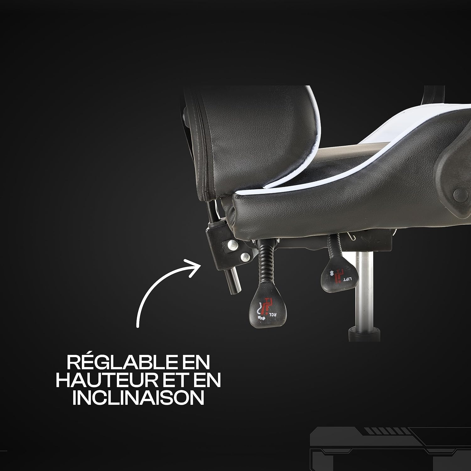 Baroni Home Chaise de Gaming, Chase de Jeux Ergonomique Chaise de Bureau avec Confortable Dossier réglable, Appui-tête et Soutien Lombaire, Blanc