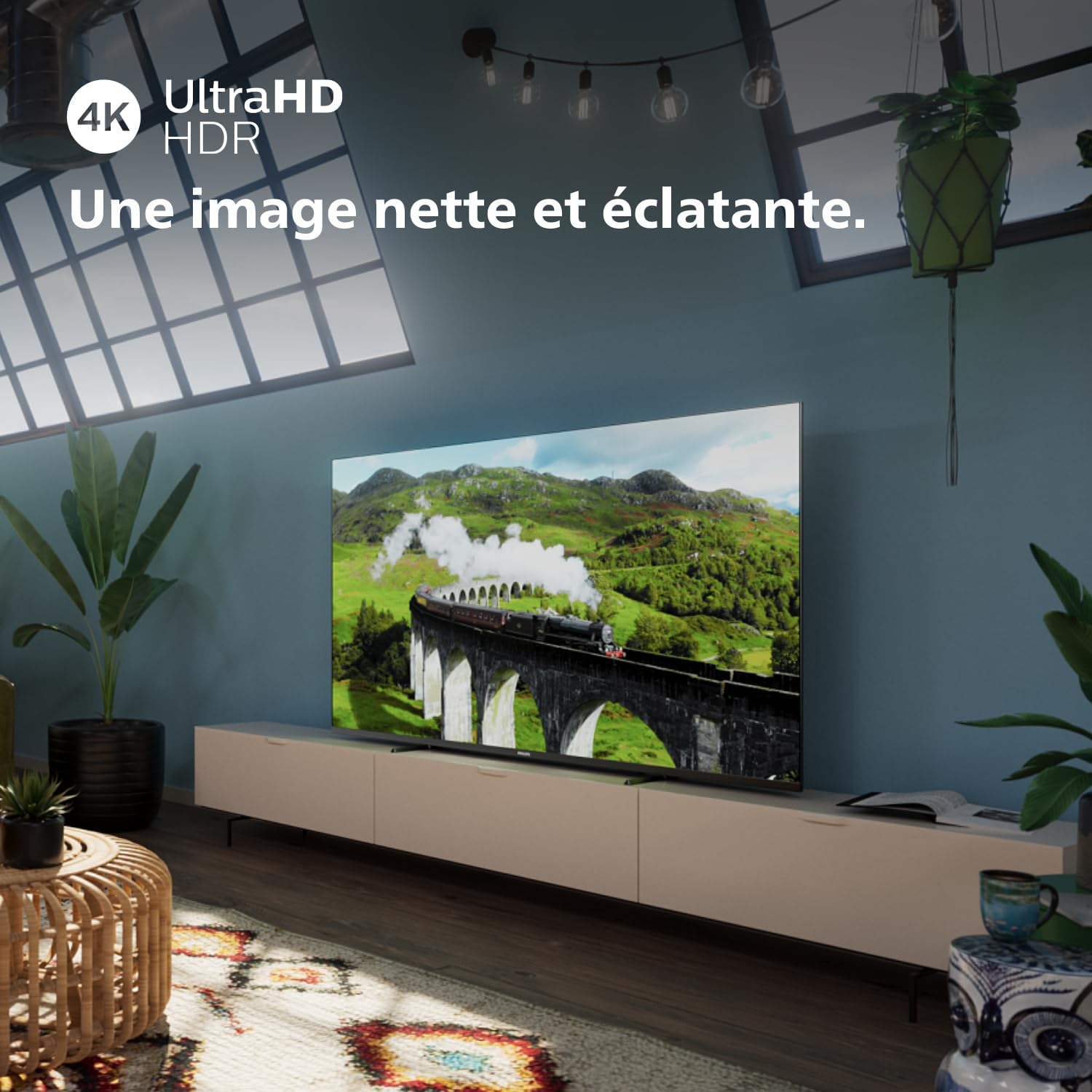 Philips 50PUS7609 Smart TV LED 4K - Écran 50 Pouces avec Plate-Forme Pixel Precise Ultra HD Titan OS et Son Dolby Atmos, Fonctionne avec Alexa et l’Assistant Vocal Google - Gris Anthracite