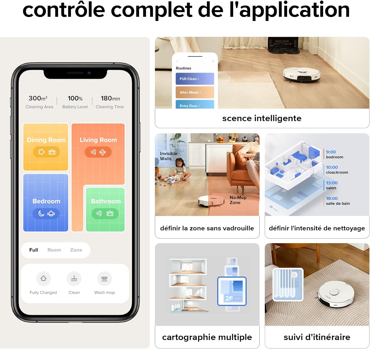 roborock QV 35A Aspirateur Robot Laveur, 8000Pa HyperForce, Station Multifonctionnelle, Serpillière Rotative 200 TR/Min & Relevable 10mm, Anti-enchevêtrement, Évitement d'obstacles, Cartographie, APP