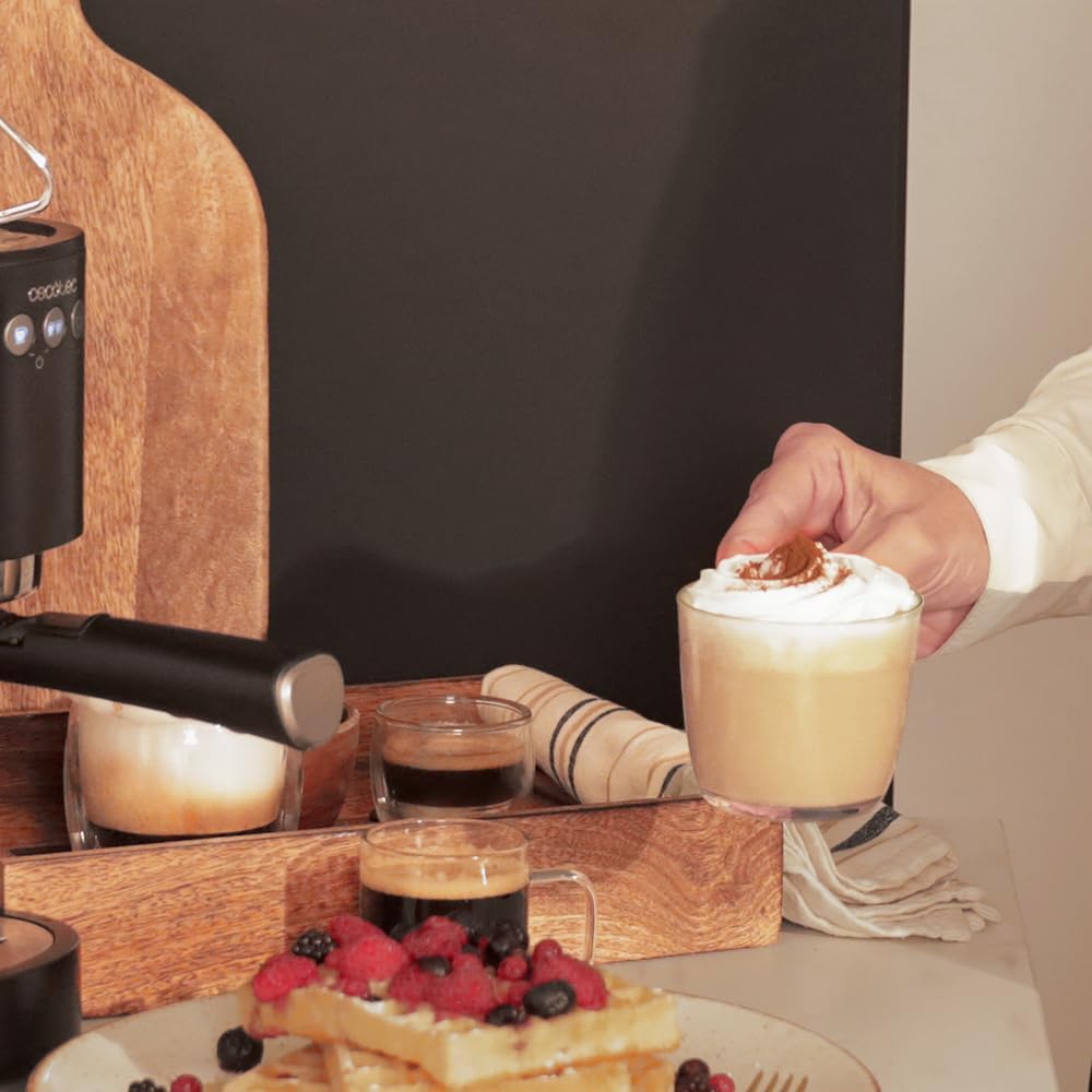 Cecotec semi-automatic espresso machine Power Espresso 20 Steel Pro Latte. 1350 W, Thermoblock, ForceAroma technology with 20 bars, full milk tank, instant cappuccino, cup warmer, double