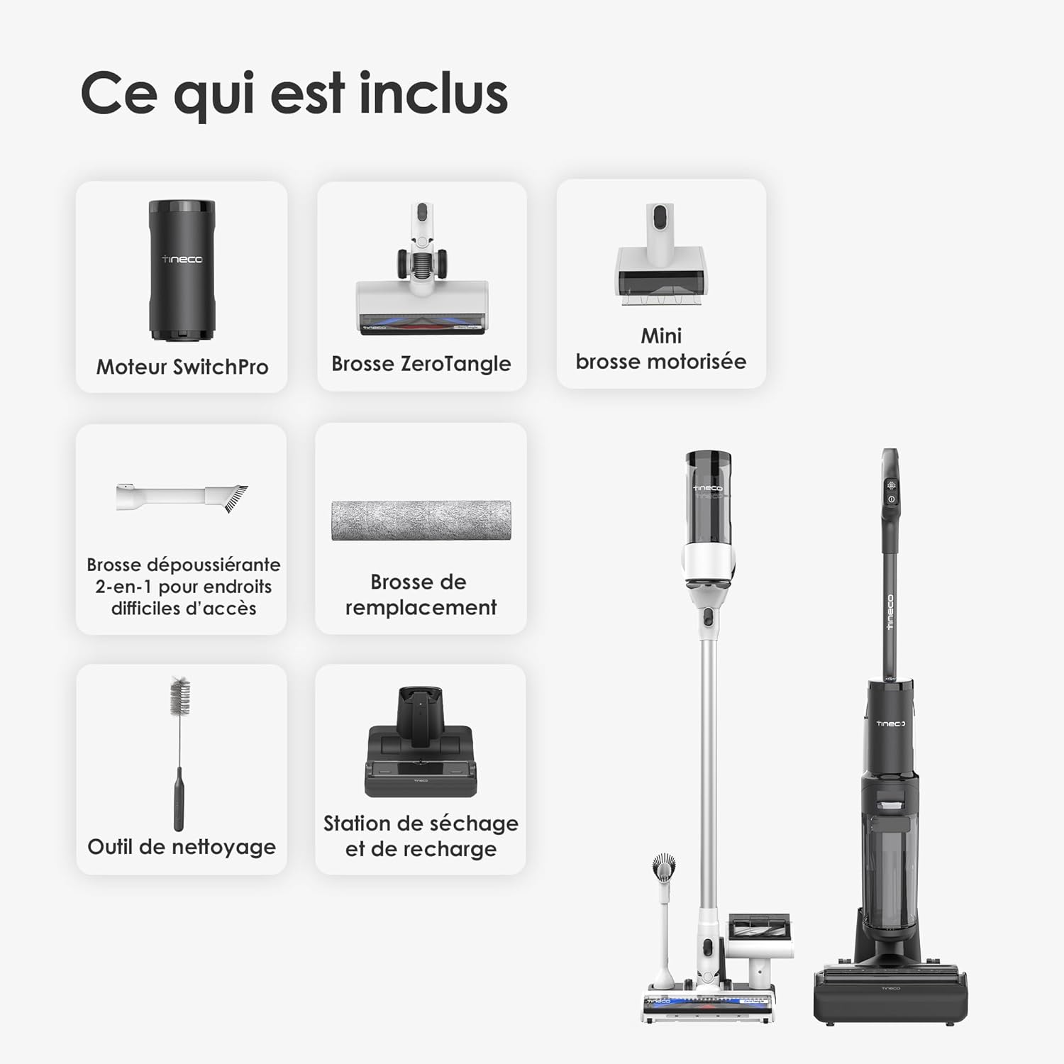 Tineco Floor One S7 Pro/S7 Series Aspirateur Laveur Sec Et Humide Intelligent sans Fil pour Sols Durs, Écran Digital LED, Grande Autonomie, Parfait pour Les Tâches Tenaces et Les Poils d’Animaux