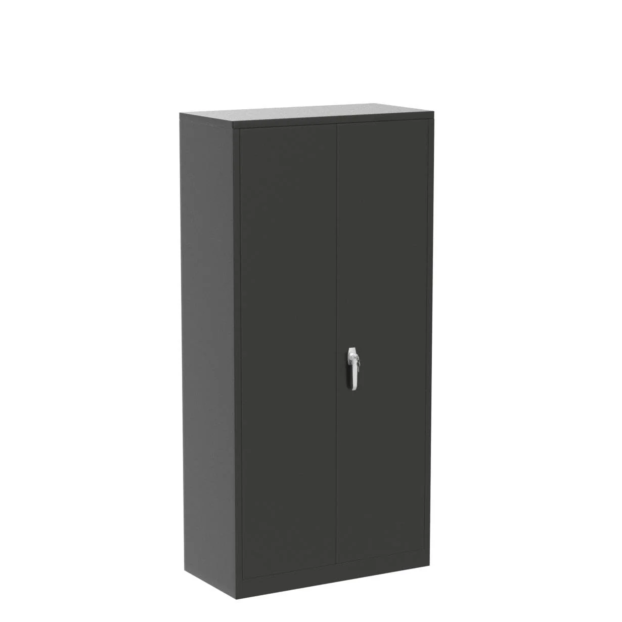 Greenvelly 72” Black Storage Cabinet with Doors