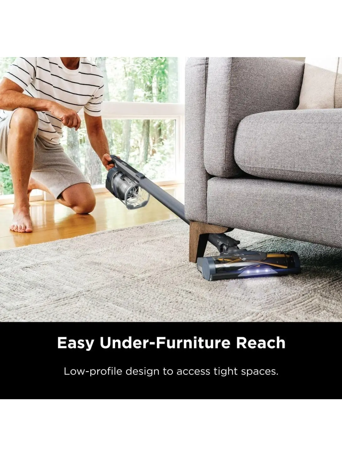 Shark IX141 Pet Cordless Stick Vacuum with XL Dust Cup, LED Headlights, Removable Handheld, Crevice Tool, 40min Runtime, Grey/Iris