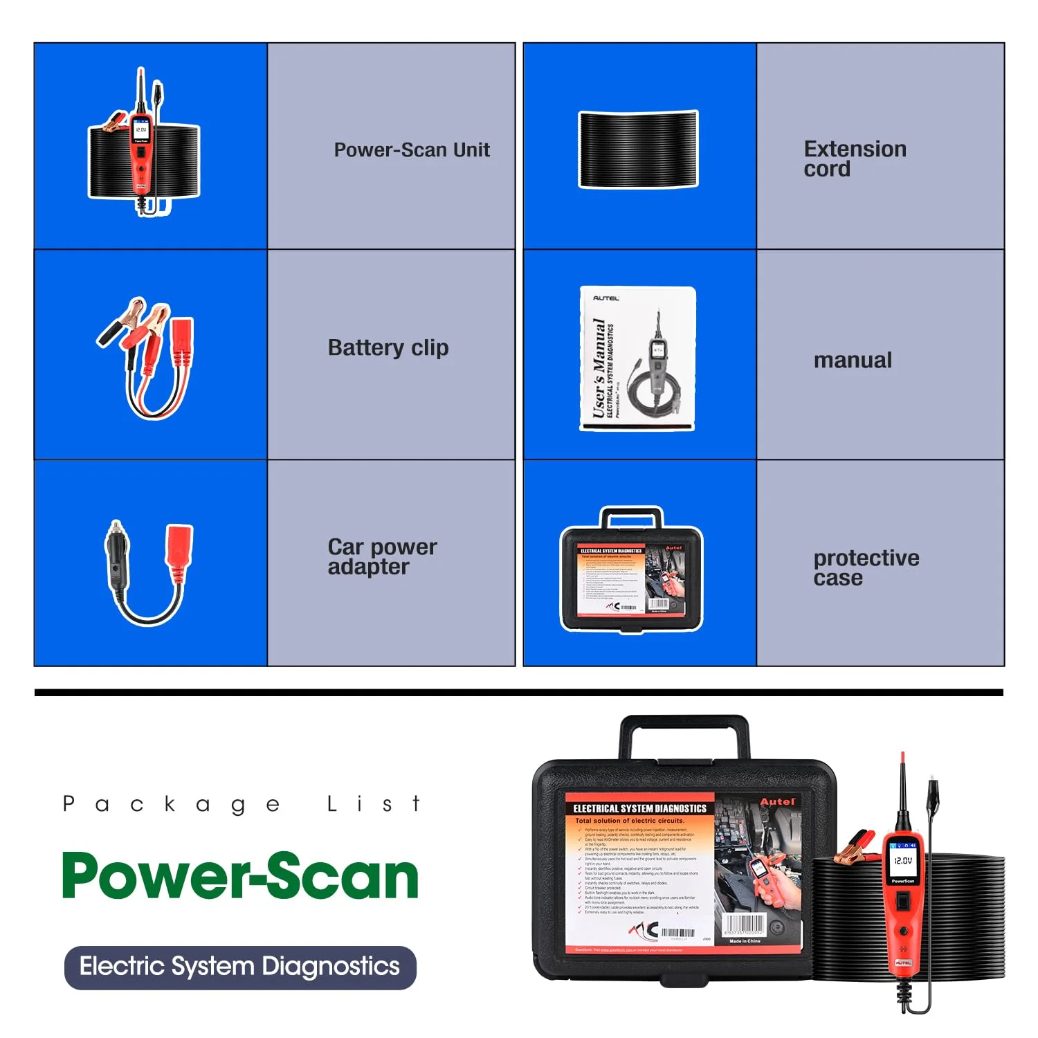 Autel PowerScan Automotive Circuit Tester with 20ft Cable