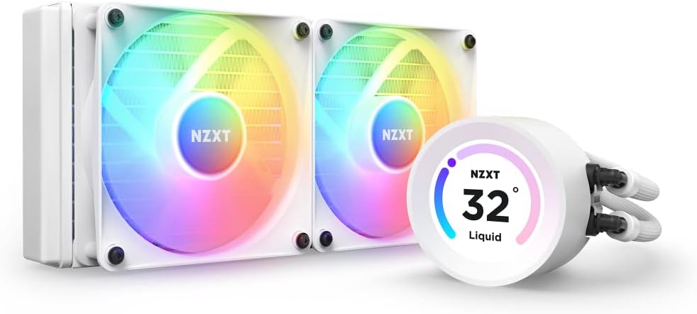 NZXT Kraken Elite 280 RGB - Refroidisseur de liquide CPU AIO - Radiateur 280mm - Ventilateur F280 RGB - IPS LCD 2,72 personnalisable - Turbine Pump - LGA 1700 1200 115X 1851 / AM5 AM4 - Noir