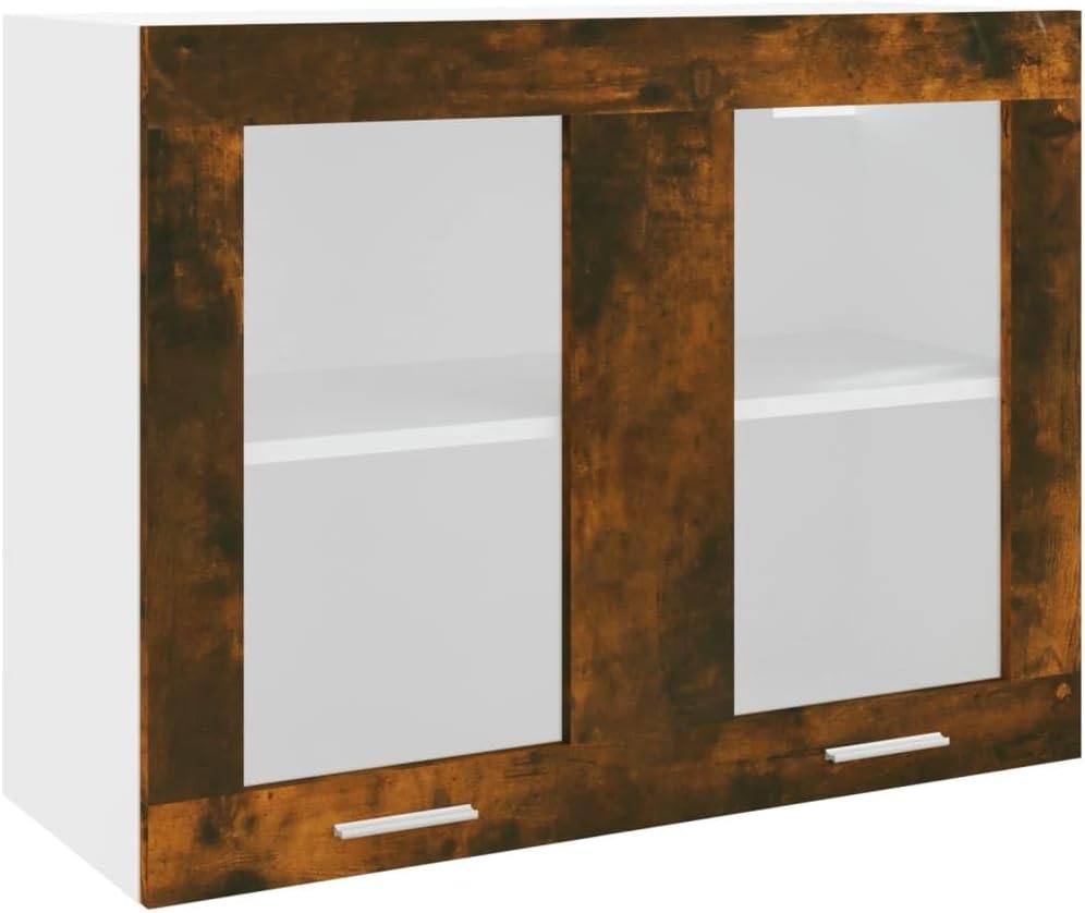 vidaXL Armoire à Micro-Ondes Placard Armoire de Rangement Meubles de Cuisine avec 4 Etagères Intérieur Maison Gris Béton 60x57x207 cm Aggloméré