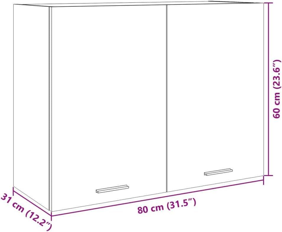 vidaXL Armoire à Micro-Ondes Placard Armoire de Rangement Meubles de Cuisine avec 4 Etagères Intérieur Maison Gris Béton 60x57x207 cm Aggloméré