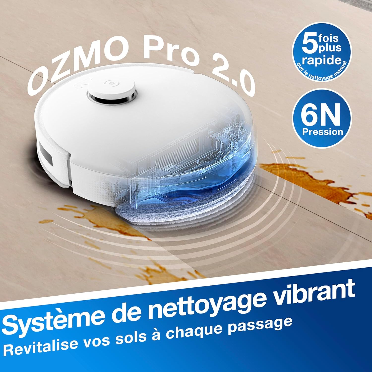 ECOVACS Aspirateur Robot DEEBOT N20 Plus, Robot Aspirateur Laveur 8000Pa avec vidange Automatique poussière, Nettoyage Autonome de 45 Jours, Batterie 300 Min, Anti-Tangle, Tapis et Poils d'animaux