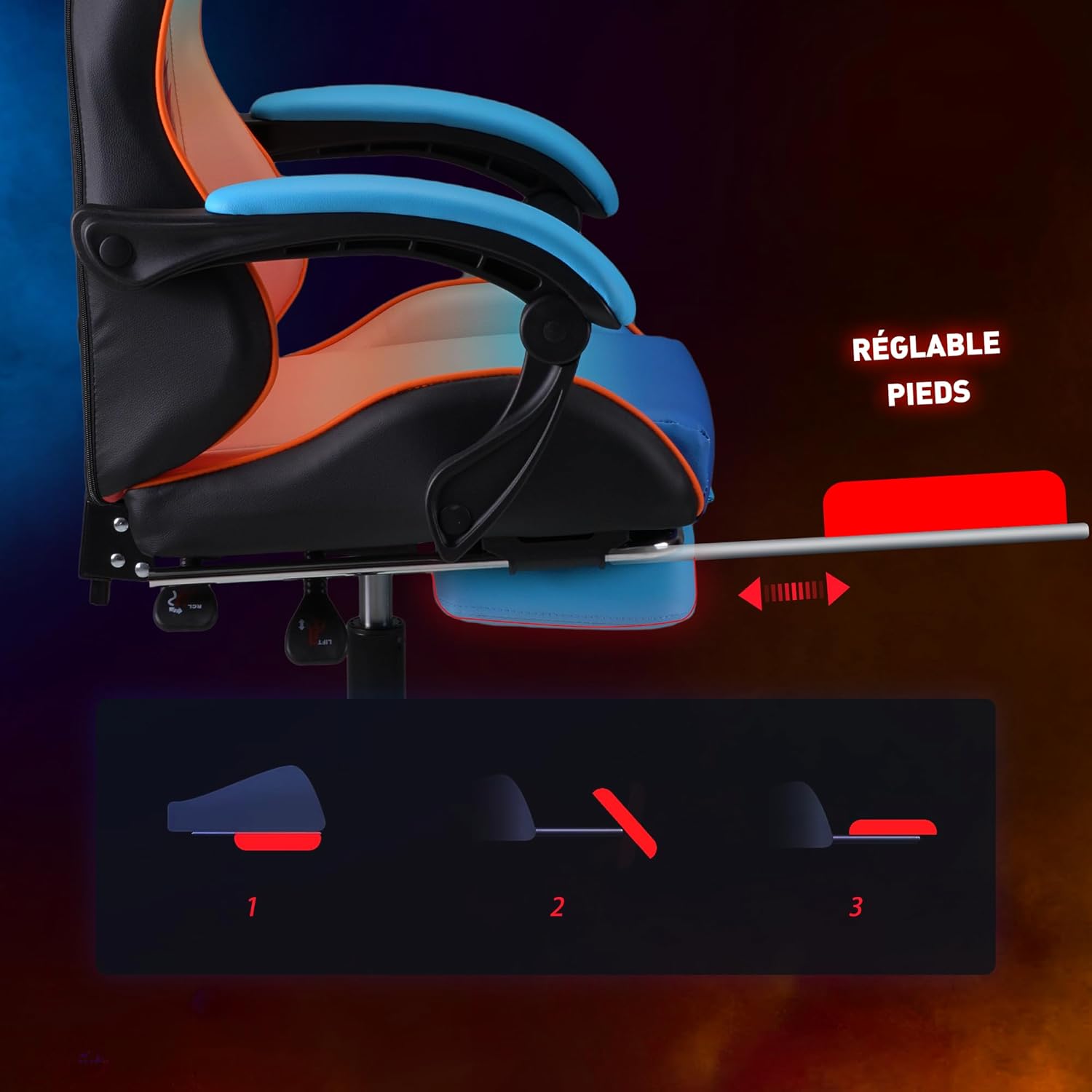 play haha. Chaise de Jeu Chaise de Bureau Chaise pivotante Chaise d'ordinateur Chaise de Travail Chaise de Bureau Chaise Ergonomique Chaise de Course Chaise en Cuir (avec Repose-Pieds)