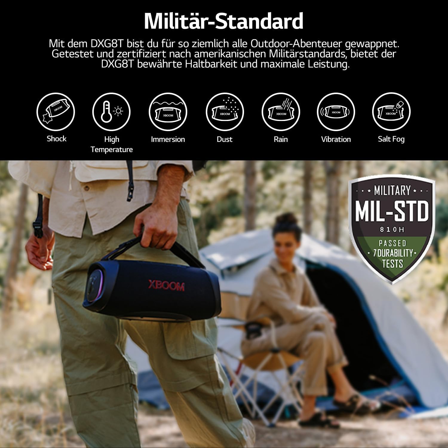 LG, Enceinte Bluetooth puissante, Portable, Enceinte Bluetooth Lumineuse, XBOOM 360°, Éclairage Personnalisable, Jusqu'à 24h d'autonomie, Enceinte Bluetooth Design, DXO2T