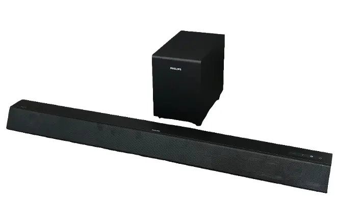PHILIPS B5306 2.1-Channel Soundbar with Wireless Subwoofer & Roku TV Ready, Black