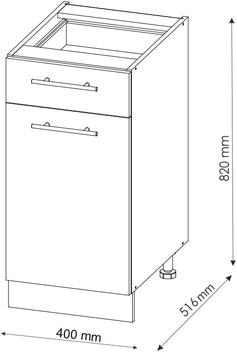 Vicco Meuble pour Four Fame-Line, Blanc Haute Brillance/Blanc, 60 cm avec étagères Ouvertes