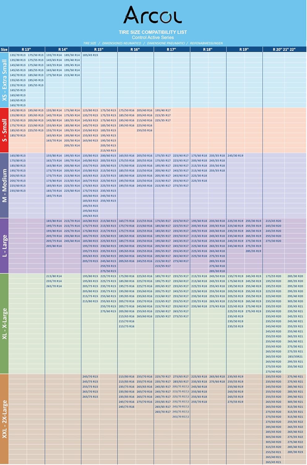 Chaussettes à Neige Textile Homologué EN 16662-1 - DEUX Chaussette Neige Pour Auto. Snow Sock Taille L Pour R14-R20 (Les Misures Pour les Pneus Sont Détaillèes à L'intérieur) (Control, L)