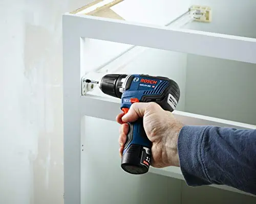 BOSCH CLPK22-120 12V Max Cordless 2-Tool 3/8 in. Drill/Driver and 1/4 in. Impact Driver Combo Kit with 2 Batteries, Charger and Case,Blue