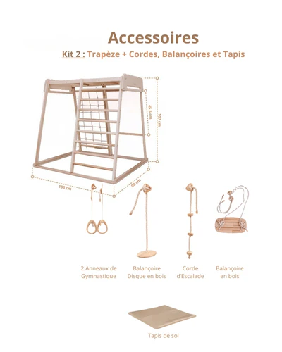 Aire de jeux Intérieur enfant | Jeu Montessori en bois pour Enfants | Escalade 1 an à 5 ans