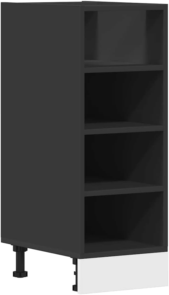 vidaXL Armoire à Micro-Ondes Placard Armoire de Rangement Meubles de Cuisine avec 4 Etagères Intérieur Maison Gris Béton 60x57x207 cm Aggloméré