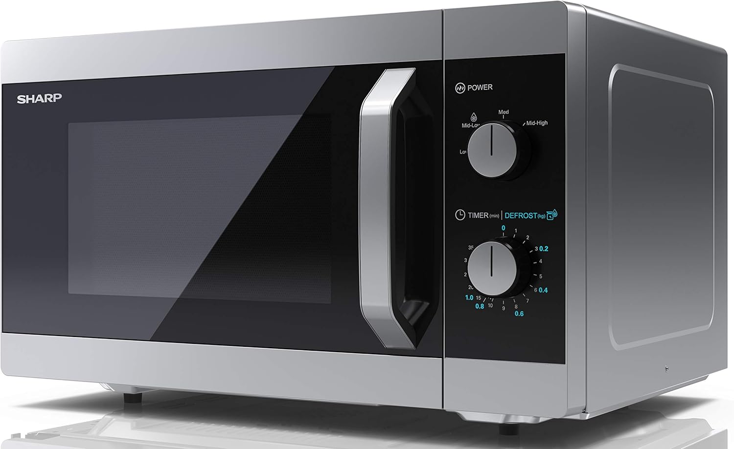 Sharp YC-MS51EB Micro-ondes sans grill de 25 litres, contrôle numérique, micro-ondes: 900 W, 5 niveaux de puissance micro-ondes, plaque tournante, serrure enfant, fonction ECO, couleur noire.