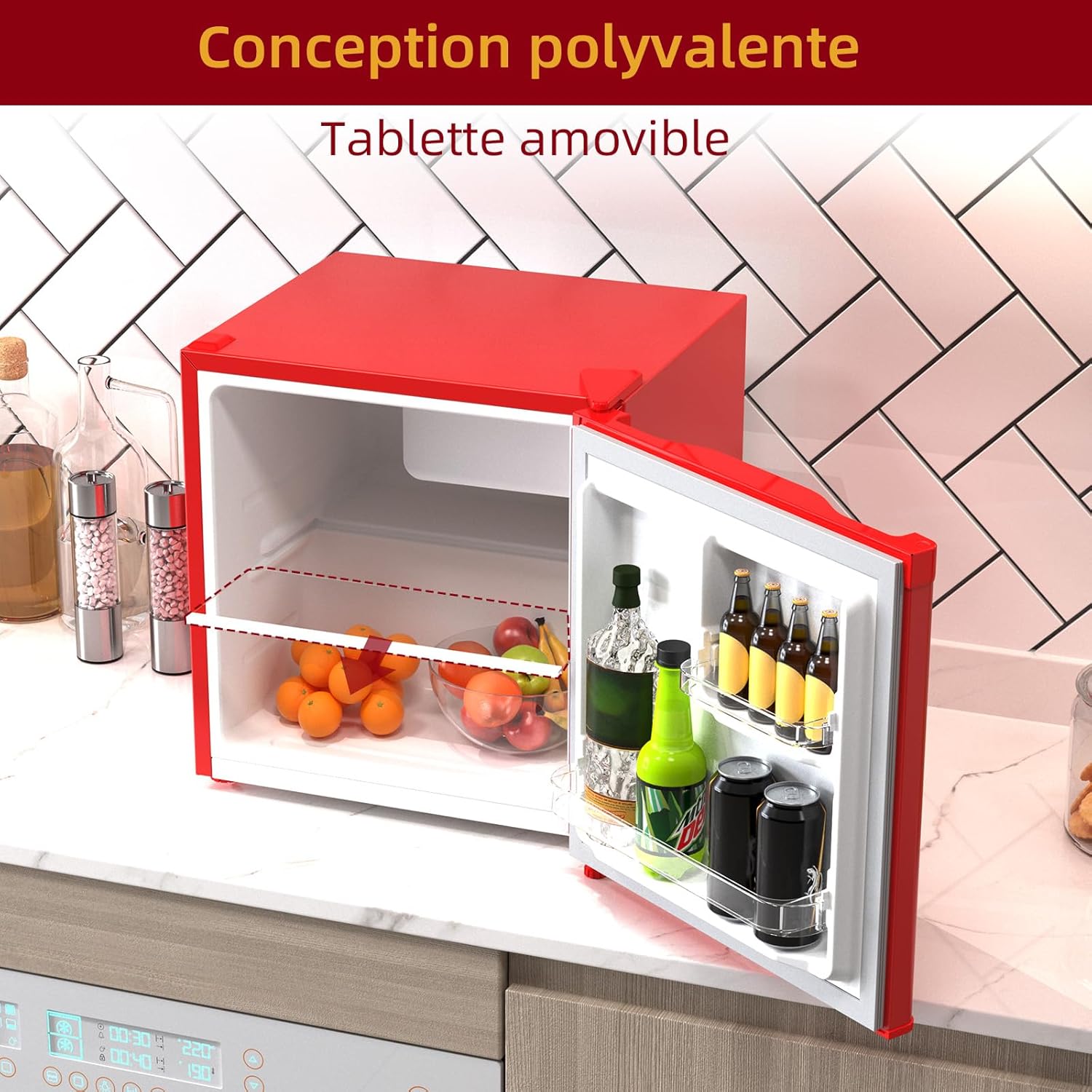 CHIQ Réfrigérateur vertical à une porte,126 L, encombremen 0,31 ㎡, Porte réversible, Tiroir à légumes, Étagères coulissantes, Faible niveau sonore 39 dB, Éclairage à DEL, Noir CSF120BE