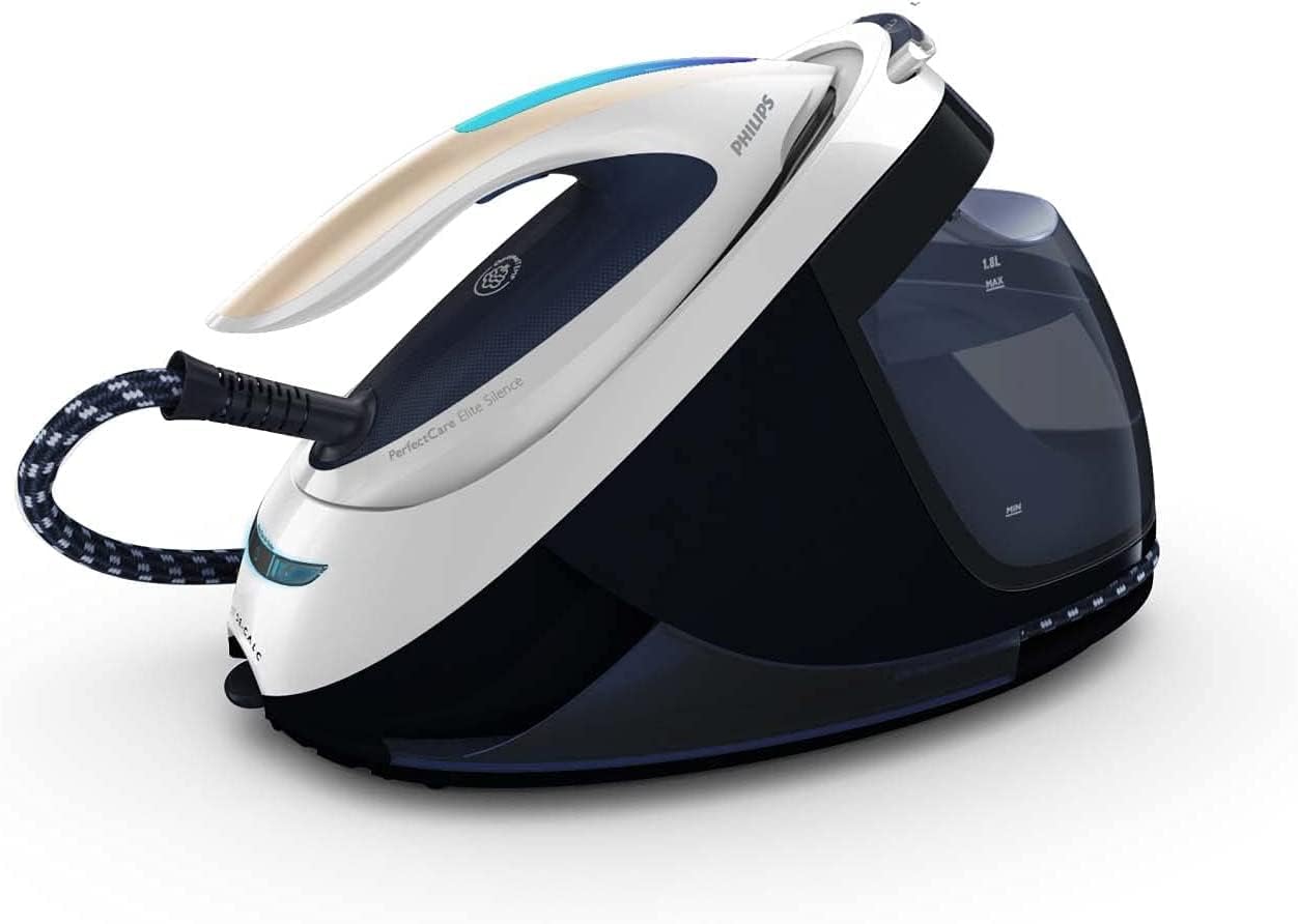 Philips PerfectCare Elite Centrale Vapeur - 2700W, Effet Pressing 520 g, 7,5 Bar, Technologie OptimalTEMP, Mode ECO, T-ionicGlide, Bleu/Blanc (GC9635/20)