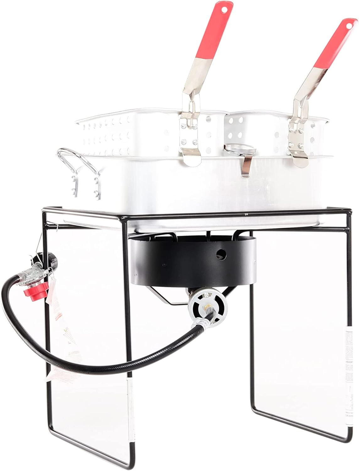 King Kooker 1618A Cuisinière d'extérieur portable au propane avec poêle à frire en aluminium Argenté Taille XL 40,6 cm