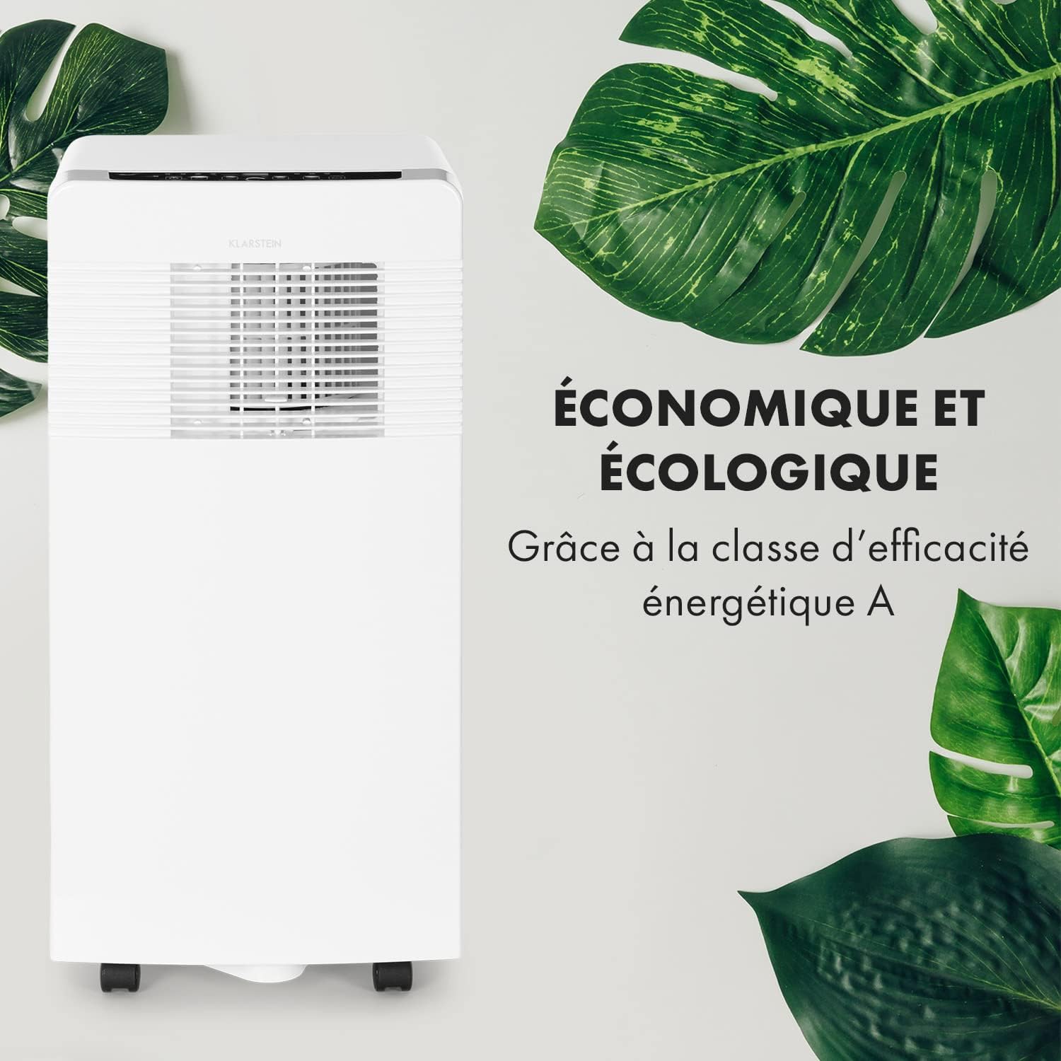 Klarstein Climatiseur Mobile Silencieux, Climatiseur 3 en 1, Mode Nuit, Déshumidificateur, Ventilateur, Mini Climatisation à Faible Conso, Evacuation, Clim Portable, Puissante, 12000 BTU, Climatiseurs