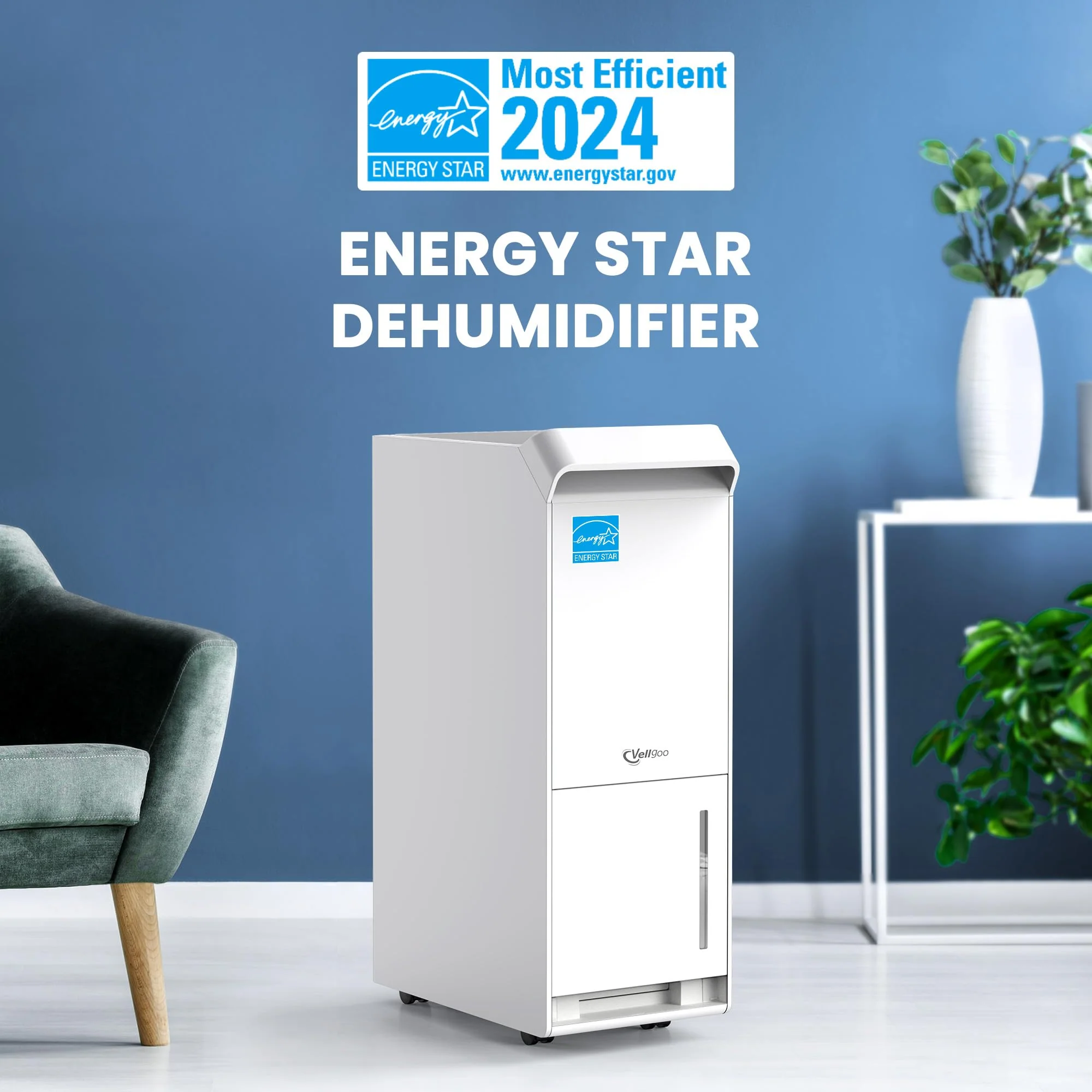 Vellgoo 4,500 Sq.Ft Energy Star Dehumidifier for Basement