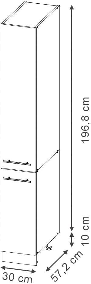 Vicco Meuble pour Four Fame-Line, Blanc Haute Brillance/Blanc, 60 cm avec étagères Ouvertes