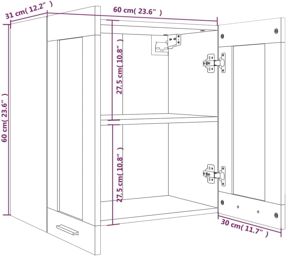 vidaXL Armoire à Micro-Ondes Placard Armoire de Rangement Meubles de Cuisine avec 4 Etagères Intérieur Maison Gris Béton 60x57x207 cm Aggloméré