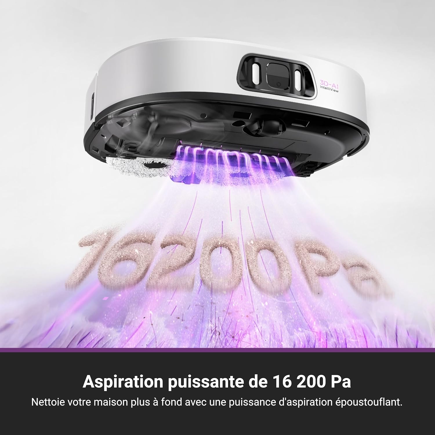 EUREKA J15 Pro Ultra Aspirateur Robot,Robot Aspirateur Laveur 16200 Pa,Nettoyage des Bords,Brosse Anti Enchevêtrement,Lavage de Serpillière à l'eau Chaude 75℃,Base autonettoyante