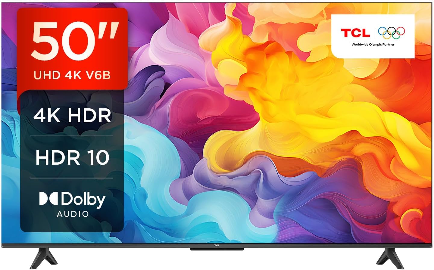 TCL 55V6B 55 Pouces 4K Ultra HD, HDR TV, Smart TV Powered by Google TV (Dolby Audio, Motion Clarity, Voice Control, Compatible avec Google Assistant, Chromecast intégré)