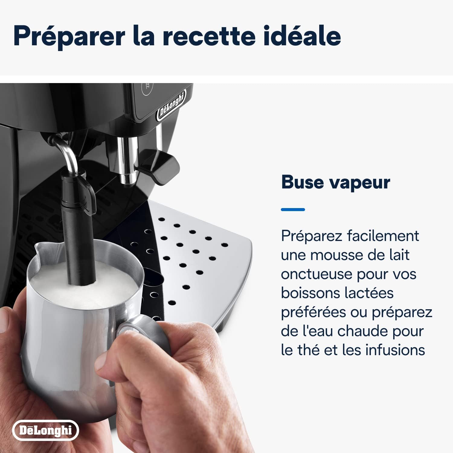 De'Longhi Magnifica S Smart Machine a Café Grain ECAM230.13.B, Machine Expresso et Cappuccino, 1.8L, 1450W, Noir [Exclusif Amazon]