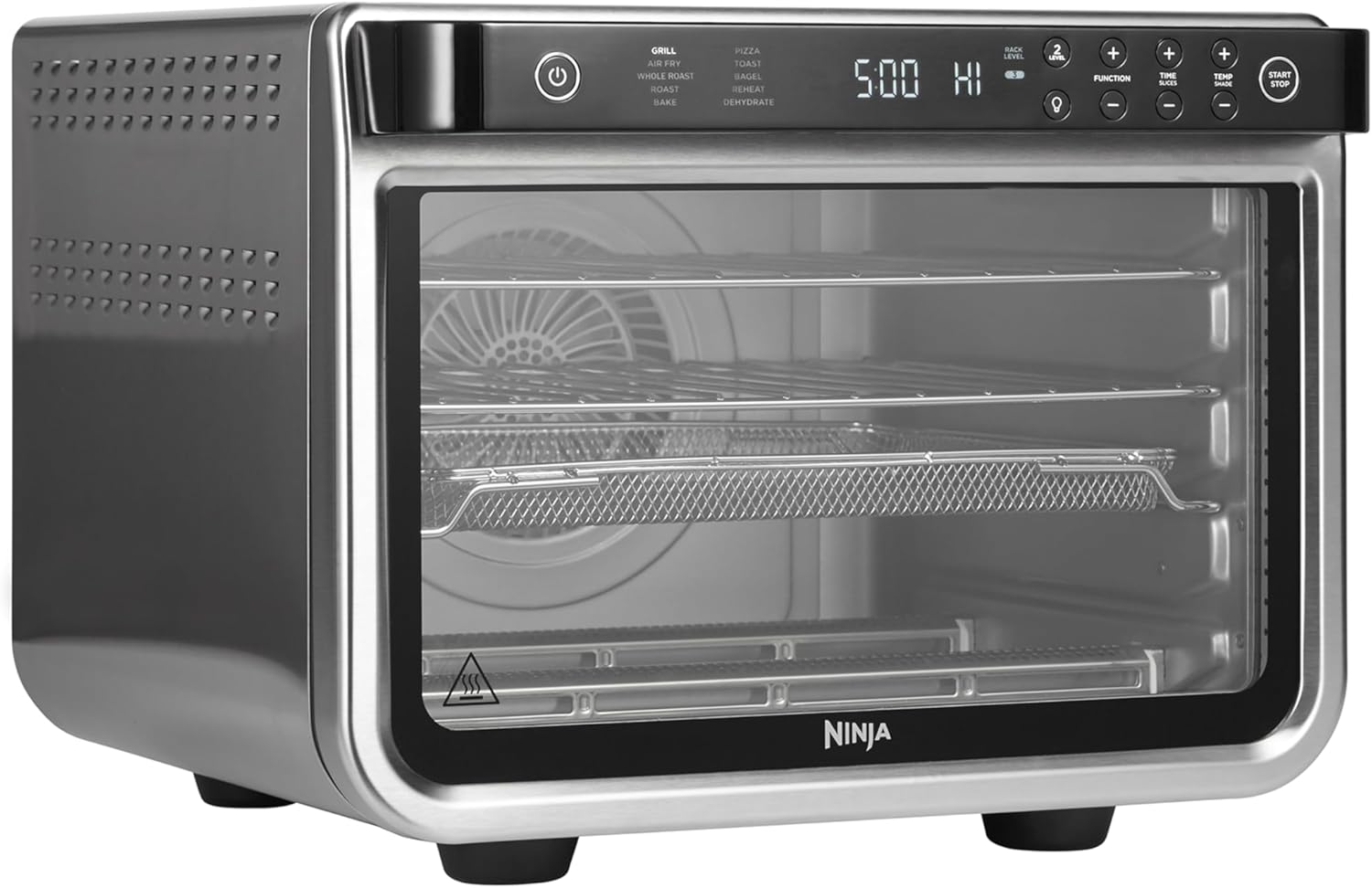 Ninja Foodi Four Multifonction 10-en-1, mini-four portable, surfaces de travail, four multifonction avec 10 fonctions de cuisson; Air Fry, Roast, Grill, Bake and more, Silver/Black DT200EU