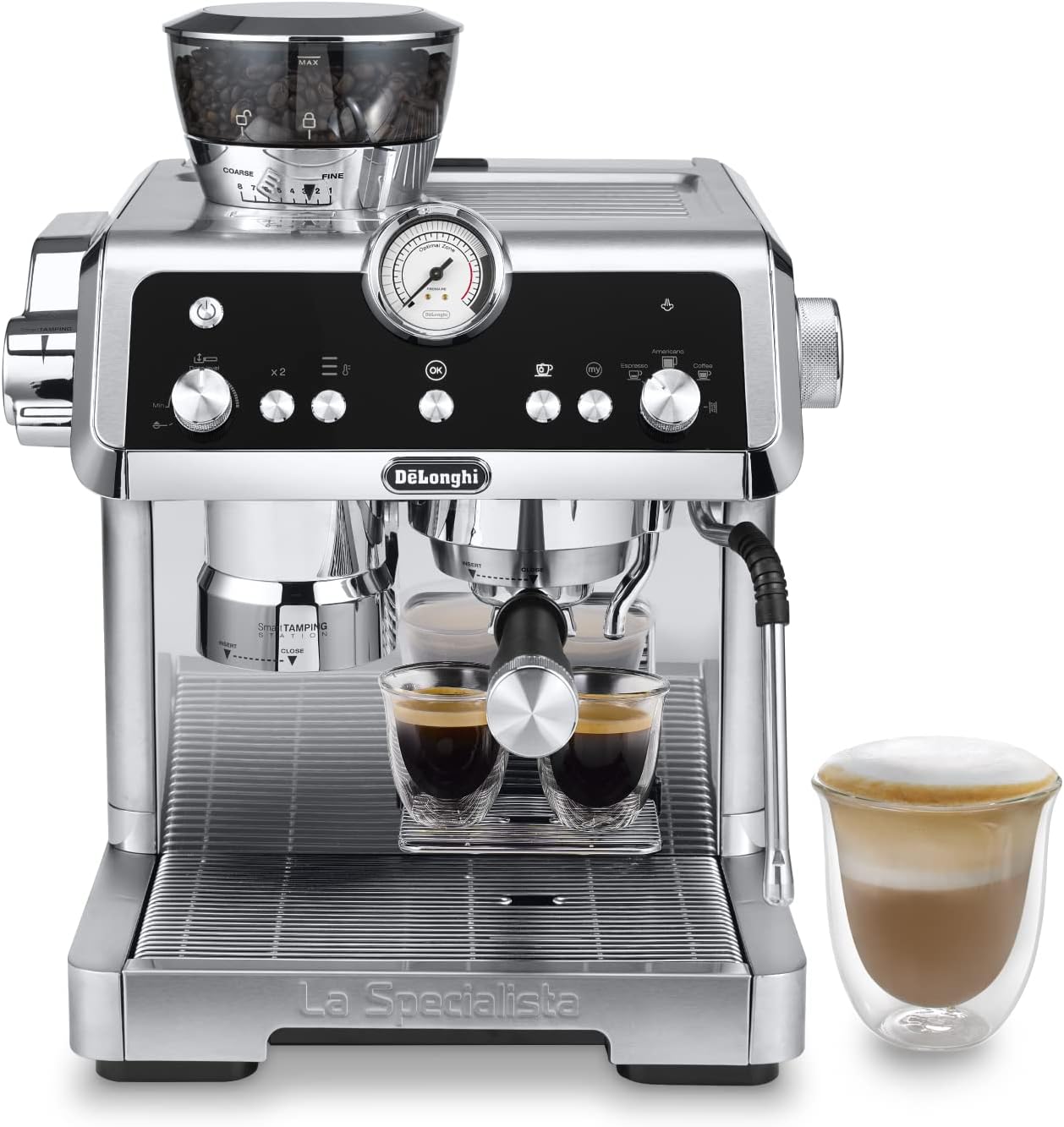 De'Longhi Specialista Prestigio EC9355.M Machine à café, expresso et cappuccino avec pompe, en grains Métallique