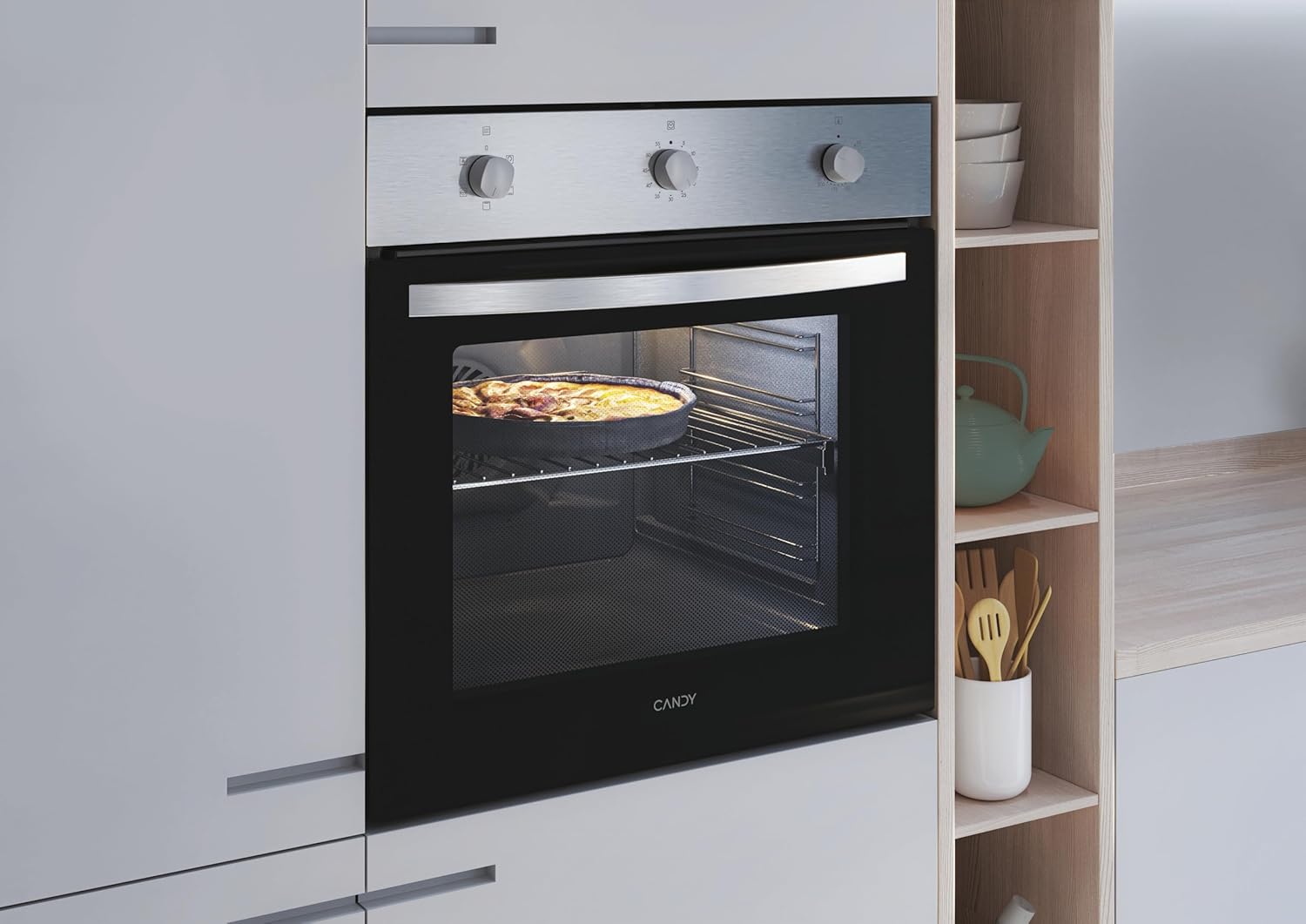 CANDY Four encastrable émail lisse FIDC N100, 70 litres, 3 modes de cuisson