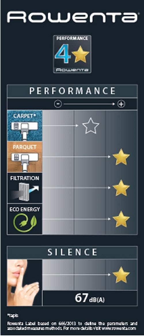 Rowenta Silence Force Aspirateur avec sac, Aspirateur traineau, Silencieux, Performant, Gris/Bleu, Capacité XL 4,5L, Accessoirisés, Fabriqué en France RO7740EA
