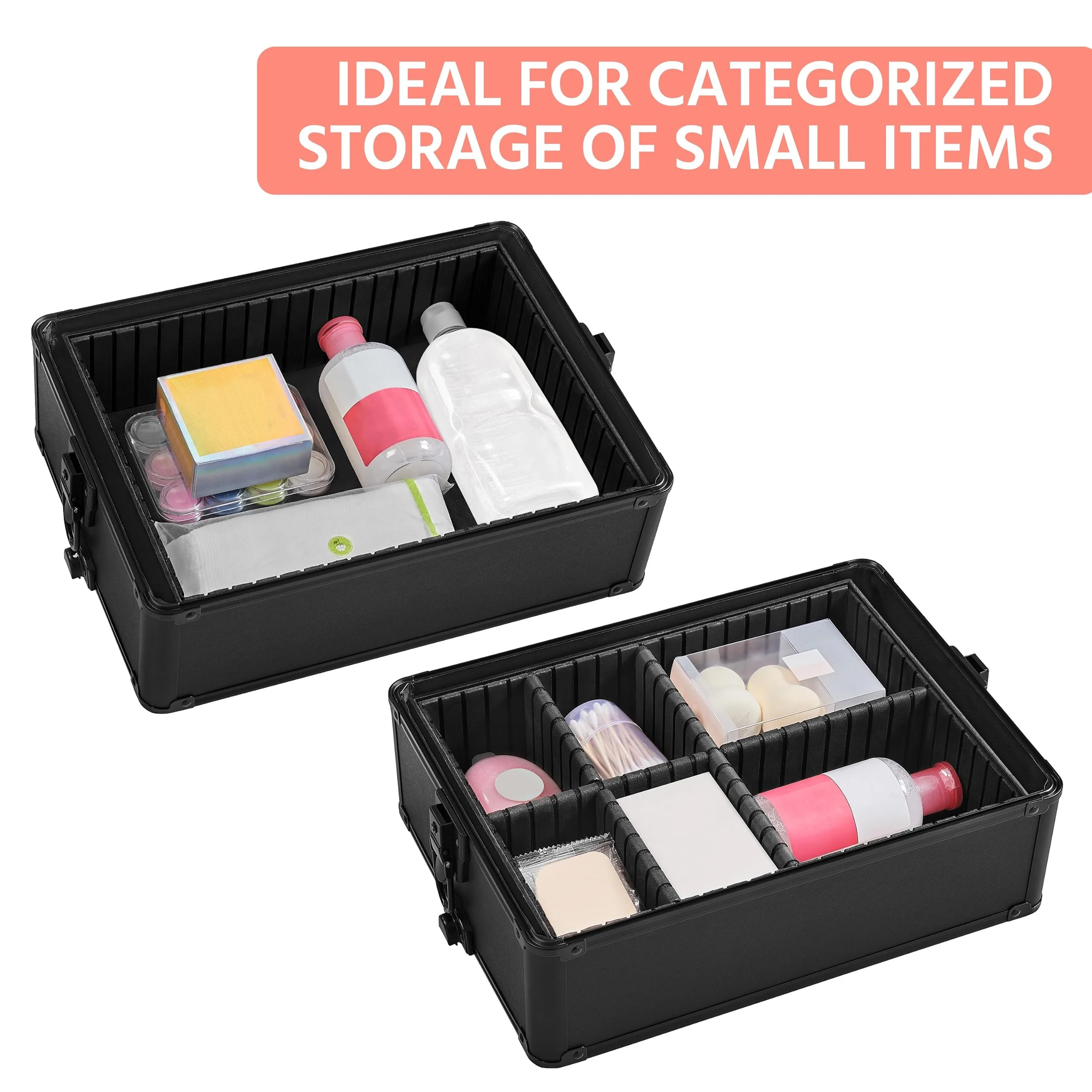 Yaheetech 4 in 1 Professional Makeup Train Case